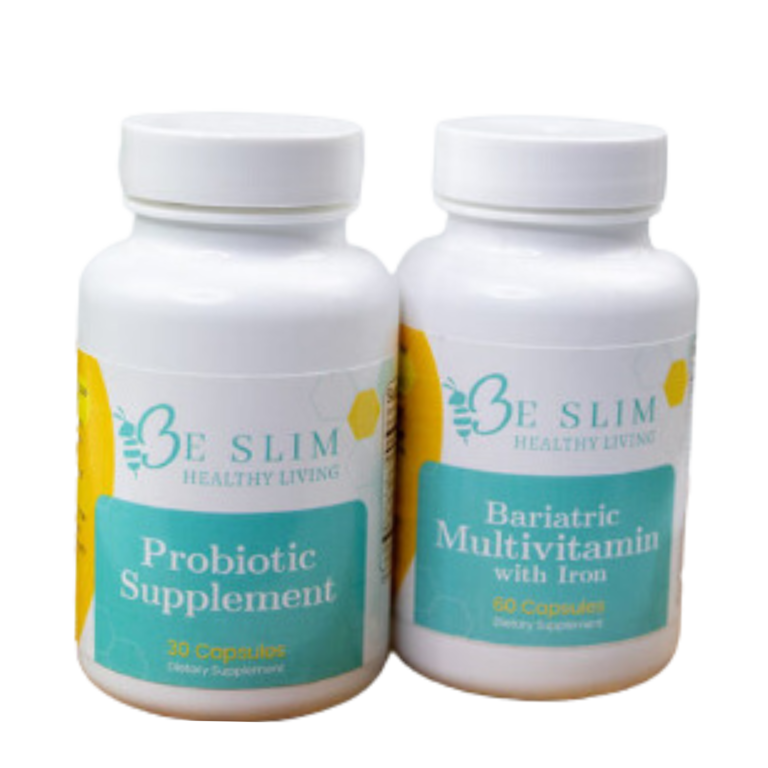 Bariatric Supplements: Probiotic and Bariatric Multivitamin bottles
